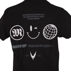 Maverick T Shirt Mens Size Small Black Logan Paul Streetwear Wink Smile